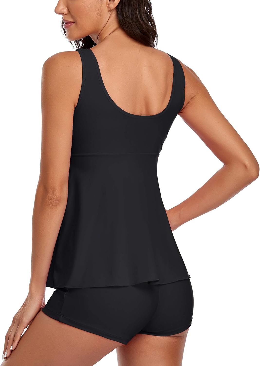 Size L...Modest Tankini Swimsuits for Women Two Piece Bathing Suits Floral Print Tank Top with Boyshorts